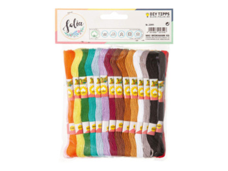 folia Fil à broder 'Basic', 52 échevettes de 8 m, assorti