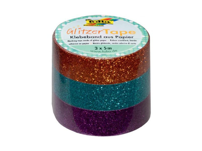 folia Ruban adhésif 'Glitter-Tape', cuivre/turquoise/violet