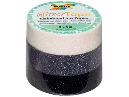 folia Ruban adhésif 'Glitter-Tape', blanc / gris / noir