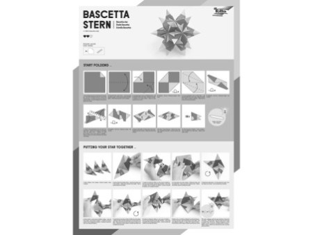 folia Feuille de papier pliable étoile Bascetta, blanc