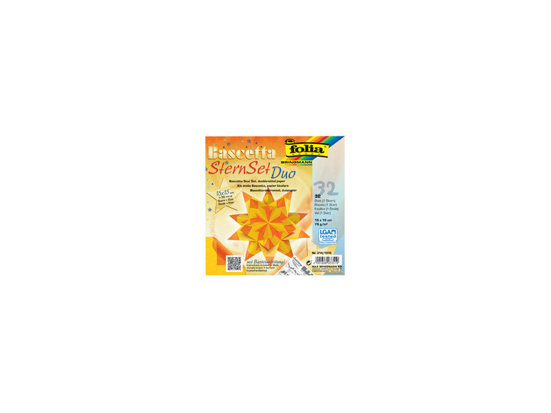 folia Feuilles de papier pliable étoile Bascetta, 75 g/m2