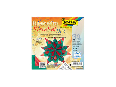 folia Feuilles de papier pliable étoile Bascetta, 75 g/m2