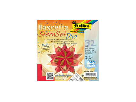 folia Feuilles de papier pliable étoile Bascetta, 75 g/m2