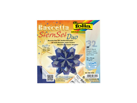 folia Feuilles de papier pliable étoile Bascetta, 75 g/m2