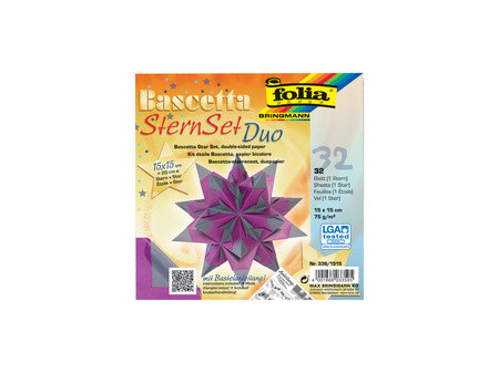 folia Feuilles de papier pliable étoile Bascetta, 75 g/m2
