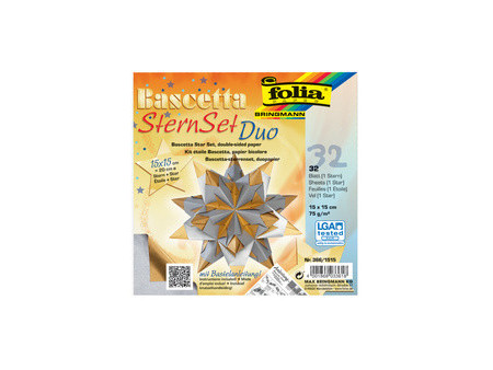 folia Feuilles de papier pliable étoile Bascetta, 75 g/m2