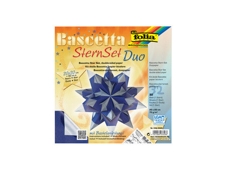 folia Feuilles de papier pliable étoile Bascetta, 75 g/m2