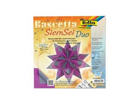 folia Feuilles de papier pliable étoile Bascetta, 75 g/m2