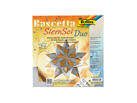 folia Feuilles de papier pliable étoile Bascetta, 75 g/m2