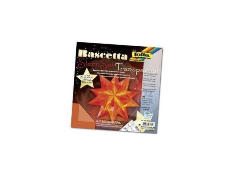 folia Feuille de papier pliable étoile Bascetta, orange