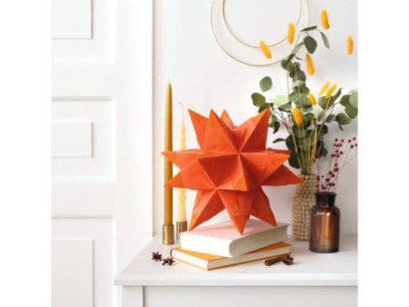 folia Feuille de papier pliable étoile Bascetta, orange