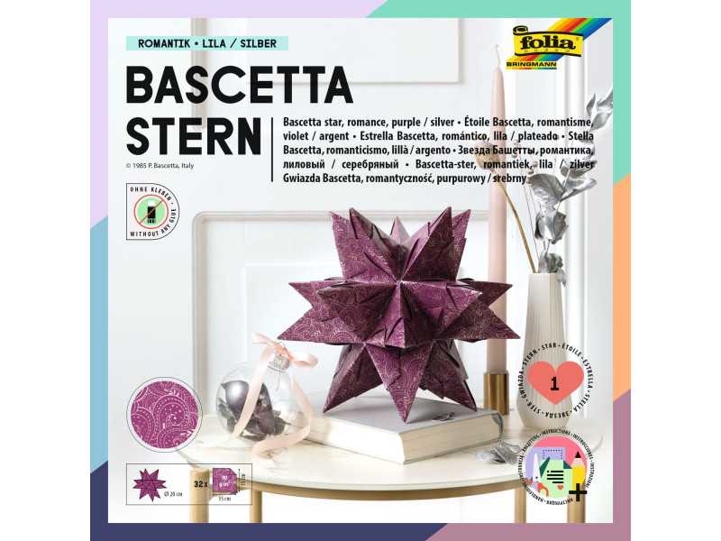 folia Feuilles de papier pliable étoile Bascetta, violet /