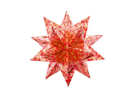 folia Feuilles de papier pliable étoile Bascetta, rouge /