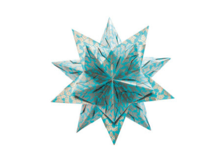 folia Feuilles de papier pliable étoile Bascetta, turquoise/