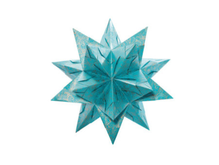folia Feuilles de papier pliable étoile Bascetta, turquoise/
