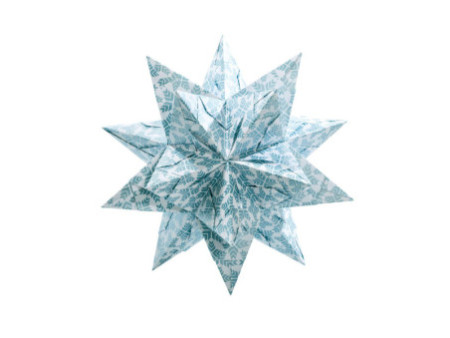 folia Feuilles de papier pliable étoile Bascetta, bleu glace