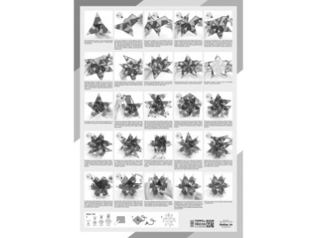 folia Feuilles de papier pliable étoile Bascetta, blanc /