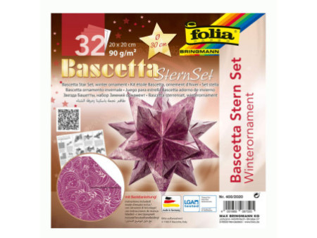 folia Feuilles de papier pliable étoile Bascetta, violet /