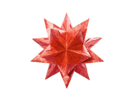 folia Feuilles de papier pliable étoile Bascetta, rouge /