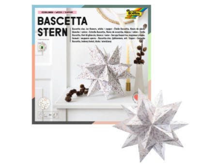 folia Feuilles de papier pliable étoile Bascetta, blanc /