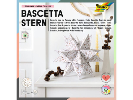 folia Feuilles de papier pliable étoile Bascetta, blanc /