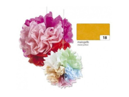 folia Papier de soie, (L)500 x (H)700mm, 20 g/m2, jaune maïs