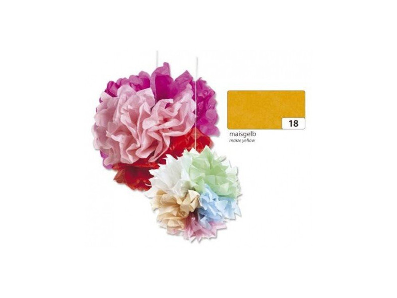 folia Papier de soie, (L)500 x (H)700mm, 20 g/m2, jaune maïs