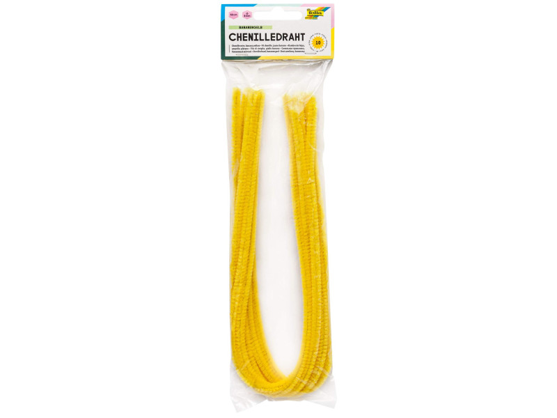 folia Fil métallique chenille (cure-pipe), jaune banane