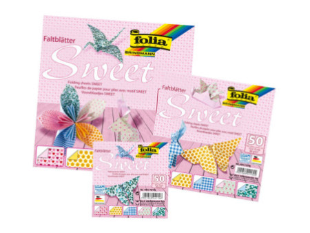 folia Feuilles de papier à plier SWEET, 150 x 150 mm