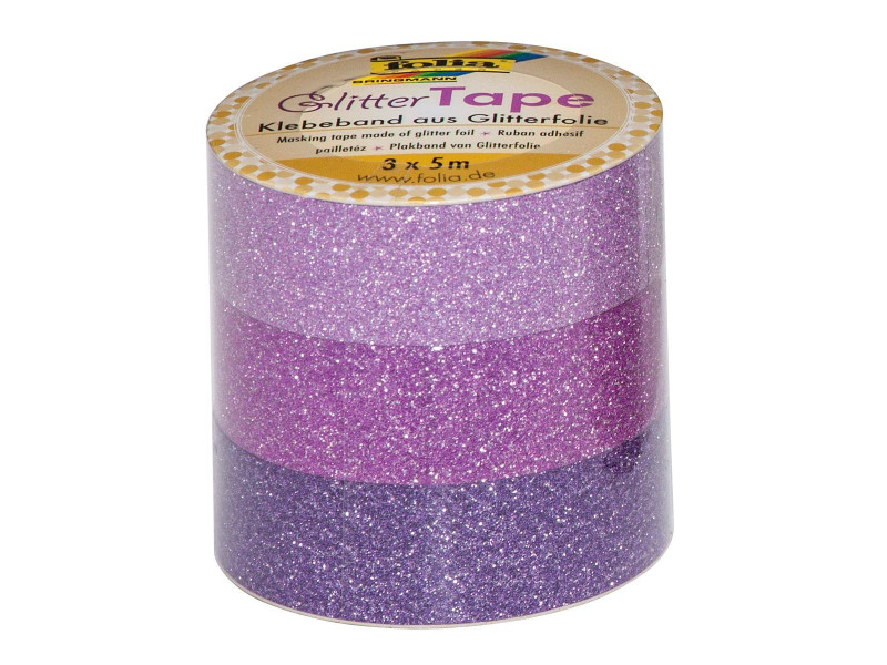 folia Ruban adhésif déco 'Glitter Tape',2x rose et 1x violet