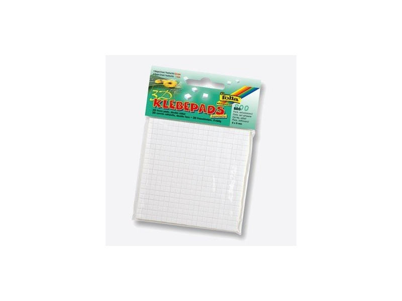 folia Carrés adhésifs 3D, 5 x 5 mm, blanc, assorti