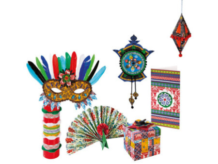 folia Carton à motif 'Folklore', 500 x 700 mm, 270 g/m2