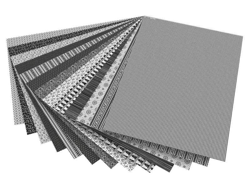 folia Carton à motif 'Noir / Blanc', 500 x 700 mm, 270 g/m2