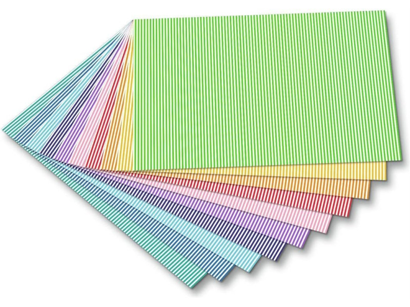 folia Carton à motif 'rayures petit', 500 x 700 mm, 300 g/m2