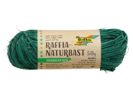 folia Raphia naturel, 50 g, vert émeraude