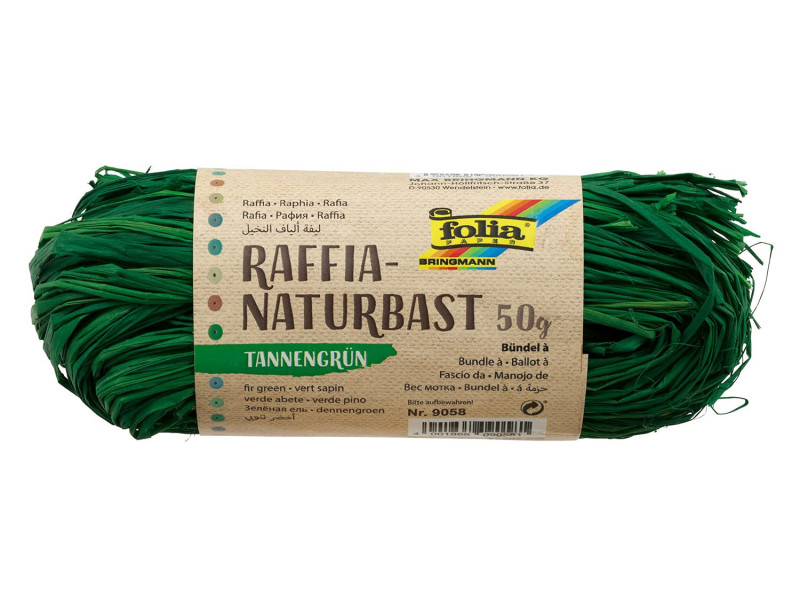 folia Raphia naturel, 50 g, vert sapin