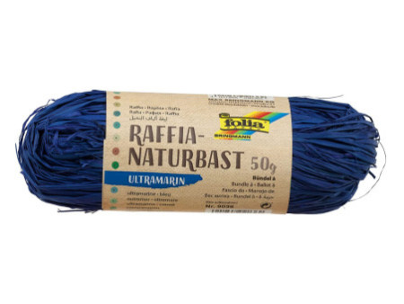 folia Raphia naturel, 50 g, bleu outremer