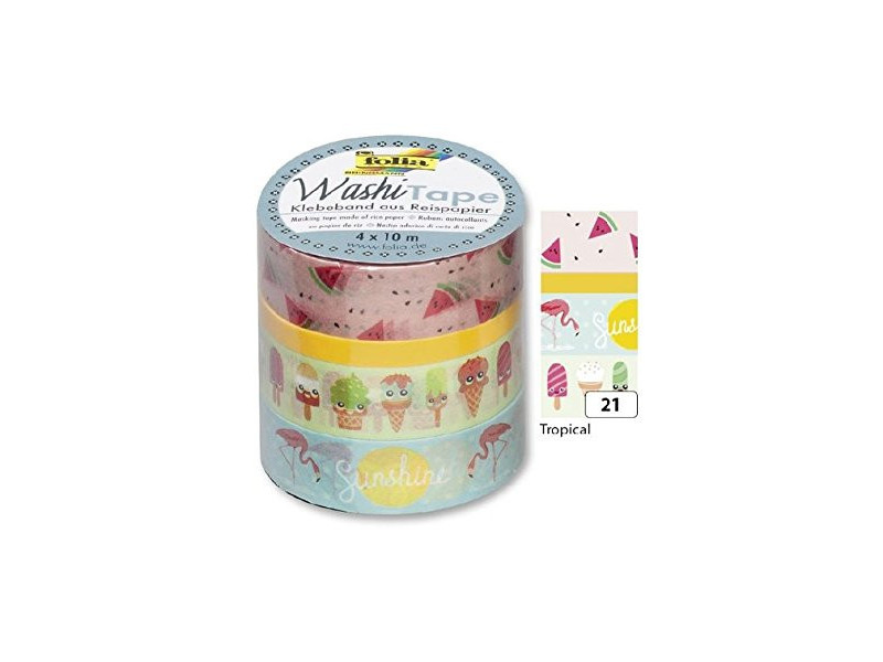 folia Rubans autocollants déco Washi-Tape TROPICAL