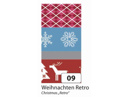 folia Rubans autocollants déco Washi-Tape NOEL RETRO,