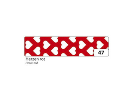 folia Rubans autocollants déco Washi-Tape, coeurs rouges