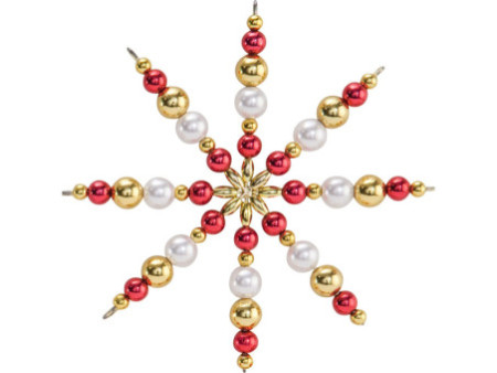 folia Kit d'étoiles en perles, 340 pièces, rouge/or/blanc