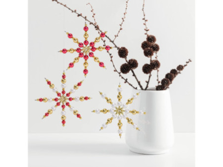 folia Kit d'étoiles en perles, 340 pièces, rouge/or/blanc