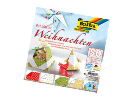 folia Feuilles de papier pour pliage 'Noel', 100 x 100 mm
