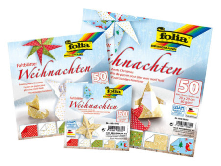 folia Feuilles de papier pour pliage 'Noel', 200 x 200 mm