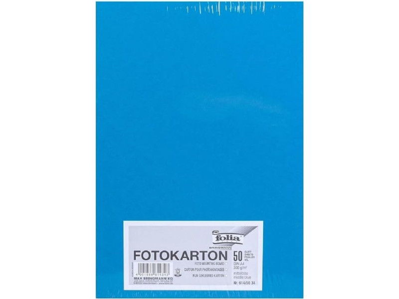 folia Carton de bricolage, A4, 300 g/m2, bleu moyen