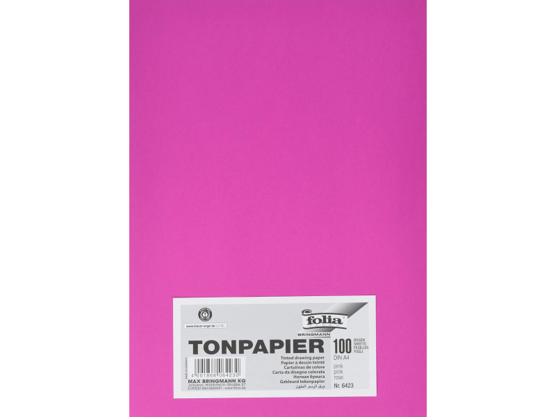 folia Papier de couleur, A4, 130 g/m2, rose vif