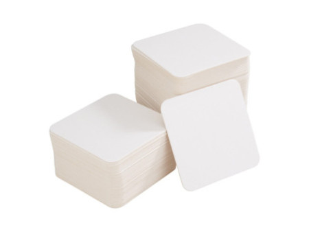 folia Cartons à bière à décorer, uni, carré, 93 x 93 mm