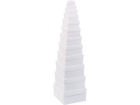 folia Boîtes de cadeau 'carré', 12 tailles assorties, blanc