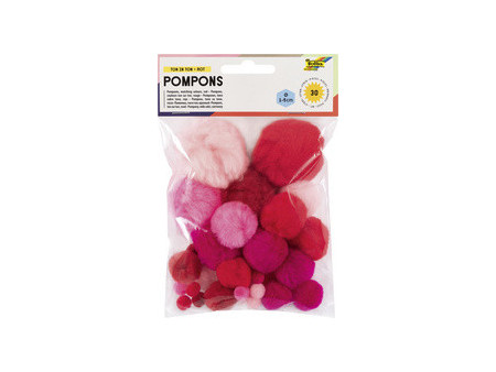 folia Pompons, 30 pièces, assortiment de bleu