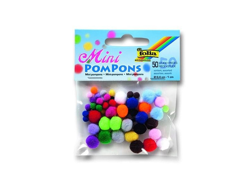 folia Mini pompons, 50 pièces, assorti